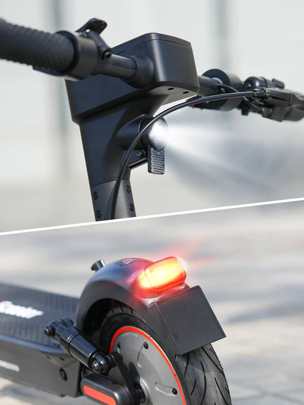 Bright Front LED Light & Flash Red Tail Light for Enhanced Safety