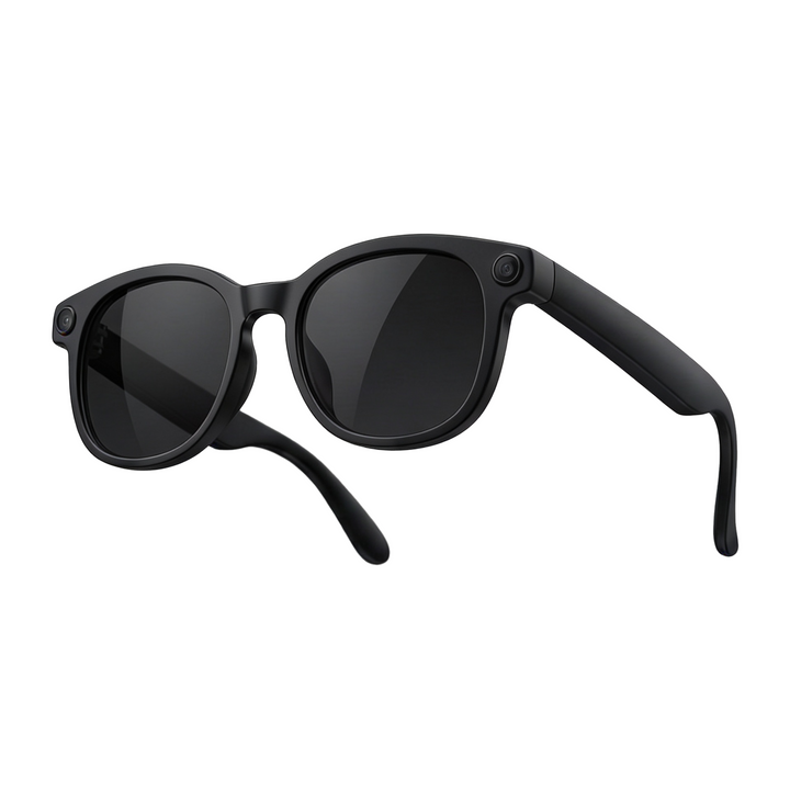 STRVO G-02 Ray-Ban Style Smart Sunglasses with 8MP Camera, 1.2K Video, Bluetooth Audio, AI Assistant & Touch Controls - Sunshade Lenses