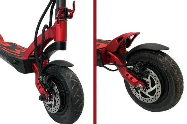 Dual Shocks & 10" Pneumatic Tires for Smooth Rides