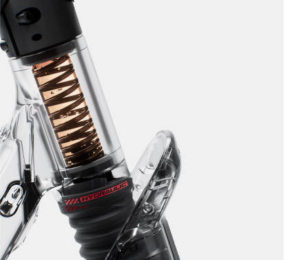 Front Hydraulic & Rear Elastomer Suspension