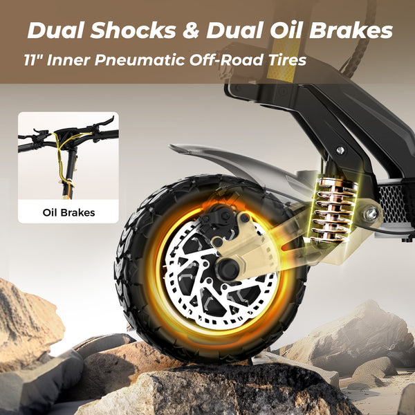Dual Shock Absorbers & Dual Oil Brakes for Maximum Control