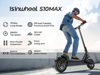 Isinwheel Electric Scooter S10 Max 45Km/hr Speed / 60Km Range / 23.3Kg / 1000W