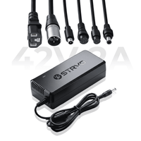 Strvo 42V2A Charger With 6 in 1 Plugs Output heads DC Fast Charger, compatible with various escooter and ebike models, built for 36V batteries