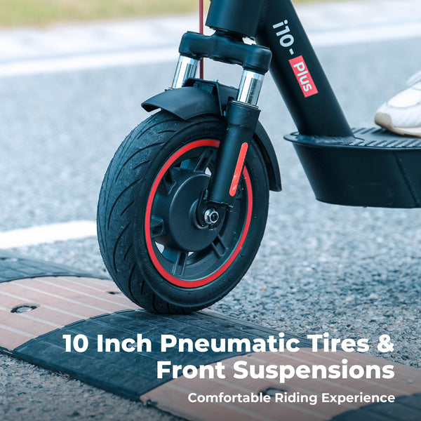 10" Pneumatic Tires for a Smooth Ride
