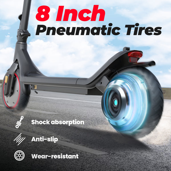 8-Inch Pneumatic Tires for a Smooth Ride