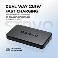 Strvo 10000mAh PD 22.5W Magnetic Battery Pack Power Bank for smartphones, 15W Wireless Portable Charger with Magsafe, Skin-Friendly Compatible with smartphones and Includes USB-C Cable
