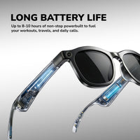 STRVO G-02 Ray-Ban Style Smart Sunglasses with 8MP Camera, 1.2K Video, Bluetooth Audio, AI Assistant & Touch Controls - Sunshade Lenses