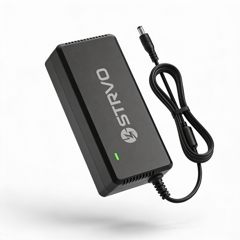Strvo 54.6V Charger Single Connector 5.5 x 2.1mm DC Charger for 48V batteries, compatible with ebikes and escooters and emobility vehicles