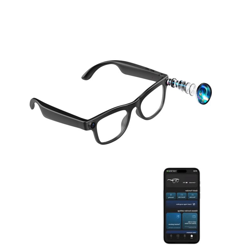 STRVO G-02 Ray-Ban Style Smart Sunglasses with 8MP Camera, 1.2K Video, Bluetooth Audio, AI Assistant & Touch Controls - Sunshade Lenses