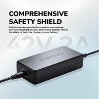 Strvo 42V2A, 5.5 x 2.1mm connector, charger for 36V Lithium Ion Battery Compatible with Kugoo M2 Pro | Hiboy KS4 and S2 Pro | Gotrax GXL V2, G2, G3, G4 | Jetson Bolt, Bolt Pro, Metro, Journey
