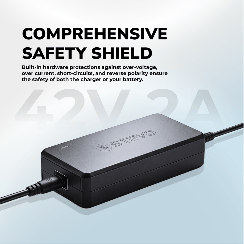 Strvo 42V2A, 5.5 x 2.1mm connector, charger for 36V Lithium Ion Battery Compatible with Kugoo M2 Pro | Hiboy KS4 and S2 Pro | Gotrax GXL V2, G2, G3, G4 | Jetson Bolt, Bolt Pro, Metro, Journey