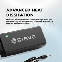 Strvo 54.6V Charger Single Connector 5.5 x 2.1mm DC Charger for 48V batteries, compatible with ebikes and escooters and emobility vehicles