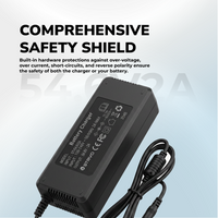 Strvo 54.6V Charger Single Connector 5.5 x 2.1mm DC Charger for 48V batteries, compatible with ebikes and escooters and emobility vehicles