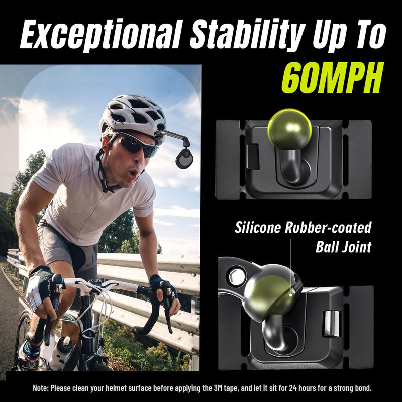 Pidzoom Bike Helmet Mirror for Cycling - 360° Adjustable and Rotating