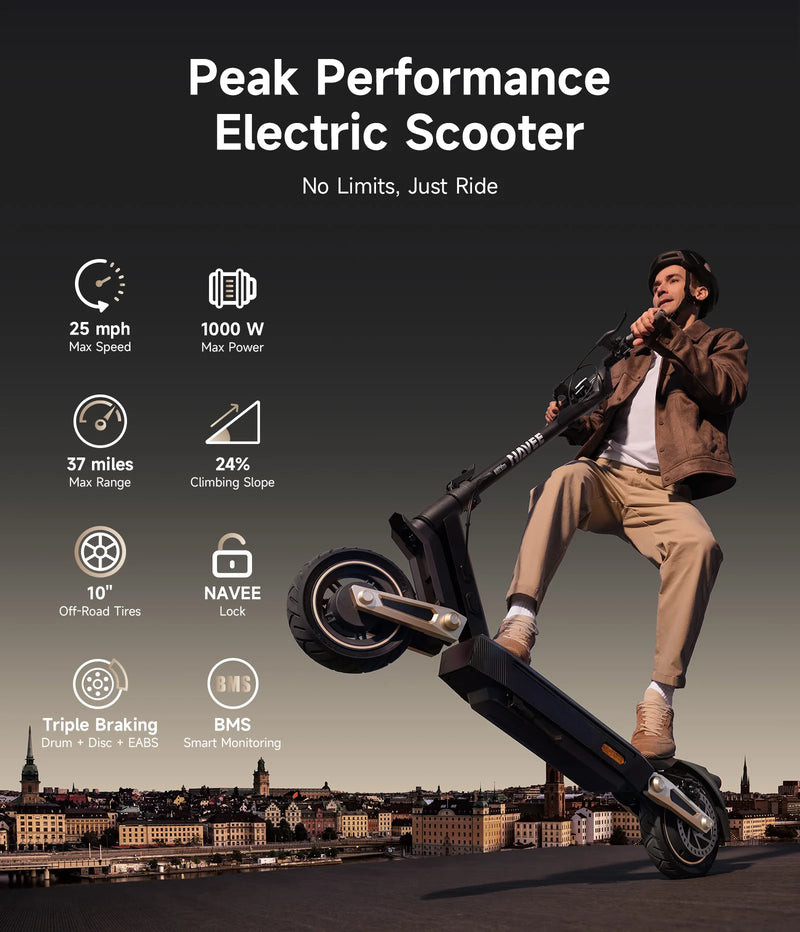 Navee ST3 Electric Scooter 40km/h Speed / 60km Range / 26.5kg / 1000W