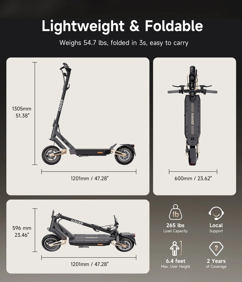 Navee ST3 Electric Scooter 40km/h Speed / 60km Range / 26.5kg / 1000W