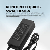 Strvo 54.6V2A Multi Charger With 6 in 1 Plugs Output heads DC Fast Charger for 48V batteries, compatible with ebikes and escooters and emobility vehicles