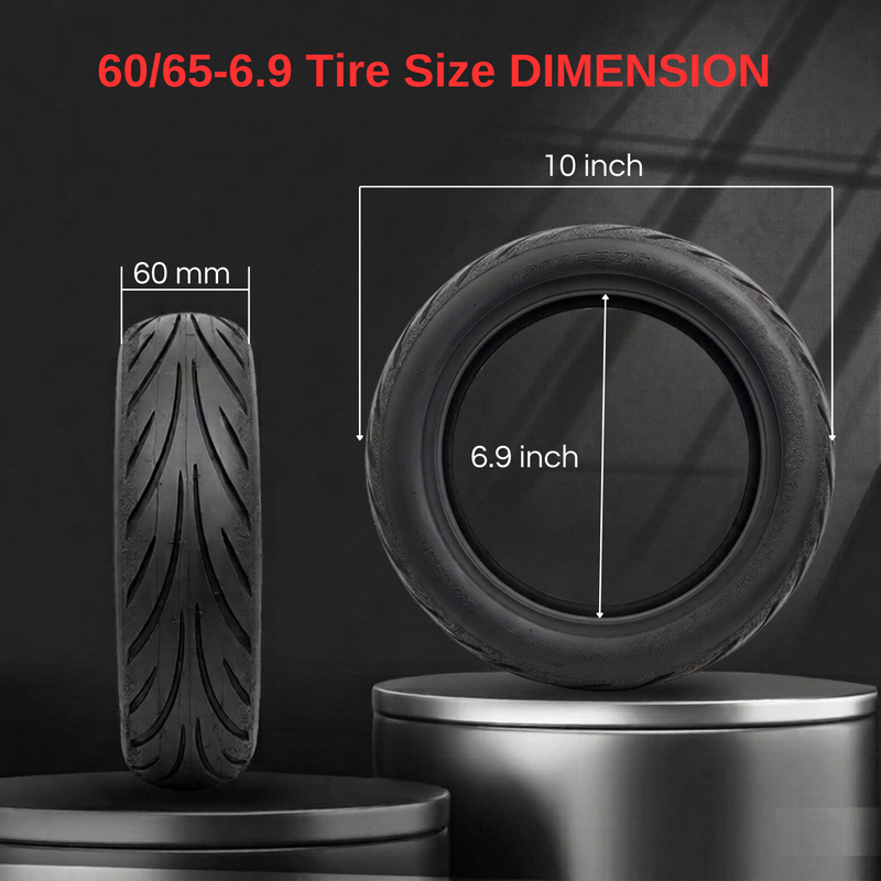 60/65-6.9 Tubeless Tire | Gel-Filled | Vacuum Seal | Rear Wheel Replacement for NINEBOT Segway MAX G2 | Electric Scooter Tire